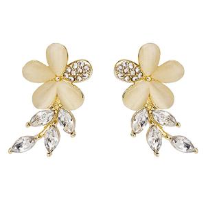 Сребърни обеци "Цвете с опал"