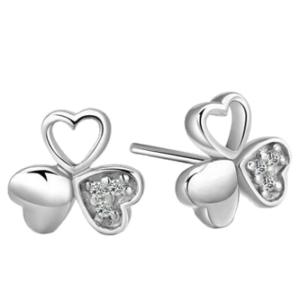 Сребърни обеци "Цвете от сърца"