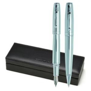 Писалка и химикалка в кожена кутия - SCORE