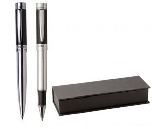 Комплект луксозна химикалка и ролер - ZOOM BLACK