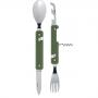 Комплект за хранене Akinod Multifunction Cutlery 13H25, Kaki Aluminium