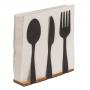 Салфетник - метални прибори с дървена основа