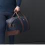 Пътна чанта Button Navy & Brown