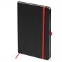 Черен бележник с контрастни цветни елементи