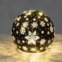 FINNLUMOR Декоративна 3D LED стъклена топка Снежинка 12 см
