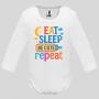 Бебешко боди с надпис - EAT, SLEEP, BE CUTE, REPEAT