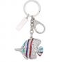Метален ключодържател с кристали - Рибка