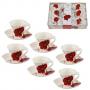 Луксозен комплект от 6 чаши и чинийки - Макове