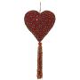 Етно висулка сърце в червен цвят