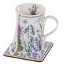 Комплект чаша с лъжичка и подложка - Лавандула