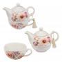 Комплект чаша и чайник - Роза