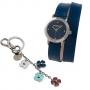 Луксозна комплект, включващ дамски часовник и ключодържател - Blossom