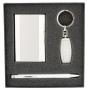 Химикал, визитник и ключодържател в сребрист цвят - метални