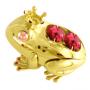 Принцеса жаба златна с червени кристали