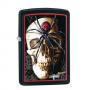 Запалка Zippo Black Matte Mazzi Skull and Spider