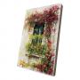 Картина върху врачански камък - 30x45 cm - балкон с цветя