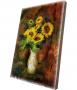 Картина върху врачански камък - 13x18 см - слънчогледи