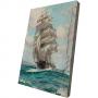 Картина върху врачански камък - 13x18 см - Кораб с платна 2