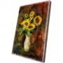 Картина върху врачански камък - 20x30 см - слънчогледи