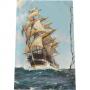Картина върху врачански камък - 20x30 см - Кораб с платна