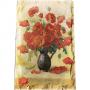Картина върху врачански камък - 30x45 cм - макове във ваза