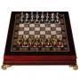 Луксозен шax махагон със седефен финиш и метални фигури
