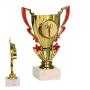 Детска спортна купа, златно покритие с червени мотиви - височина 21 см