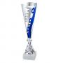 Стандартна спортна купа, сребърна със сини елементи - височина 36.5 см