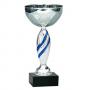 Стандартна спортна купа, сребърно покритие със син мотив - височина 21 см