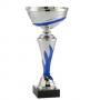 Стандартна спортна купа, сребърно покритие със сини елементи - височина 21 см