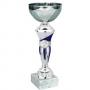 Стандартна спортна купа, сребърно покритие със син елемент - височина 23.5 см
