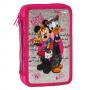 Несесер с 2 ципа - зареден Minnie § Daisy, брокат, PVC, размер 21х12х4.5