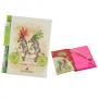 Бележник с химикалка - цветни листа, размер 9х11.5х1