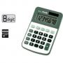 Калкулатор 8 разряден, 110 г, 120x78x21 мм, сив/бял