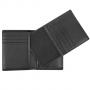 Вертикален портфейл MANO Certo със свалящо се отделение за лични карти, RFID, естествена кожа, черен