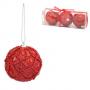 Коледна топка червена 8 см.