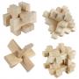 Комплект 3D дървени пъзели Professor Puzzle, 4 броя