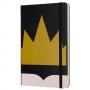 Черен тефтер Moleskine Snow White Gold Crown Large с широки редове, Limited Edition