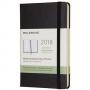 Джобен черен седмичен тефтер - органайзер Moleskine Black Pocket за 2018 г. с твърди корици