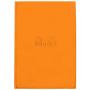 Тефтерче блок - пад Rhodia ePure с оранжева кожена подвързия, А7