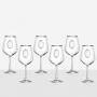 Комплект от 6 чаши за вино, със сребърна плочка