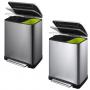 EKO Кош за разделно събиране на отпадъци с педал “E-CUBE“ - (28 + 18) литра