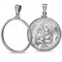 Сребърен медальон "Света Богородица, Умиление"