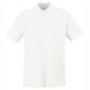 Мъжка памучна тениска с яка в бял цвят S-XXL