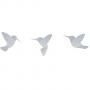 UMBRA Комплект декорация за стена HUMMINGBIRD - 9 бр. колибри - бял цвят