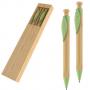 Комплект автоматичен молив и химикалка от бамбук