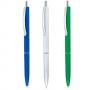 Цветна пластмасова химикалка със сребърен ринг