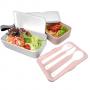 Nerthus Комплект херметически кутии за храна с прибори - 2 х 500 мл. - цвят син/бял