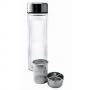 Nerthus Двустенна стъклена бутилка с инфузер и неопренов протектор - 350 мл.