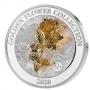 Сребърна монета 3D Златни цветя - Роза, 1 Oz